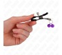Kink Nipple Grip KINK - DOUBLE BELL NIPPLE CLAMP PURPLE 6 CM