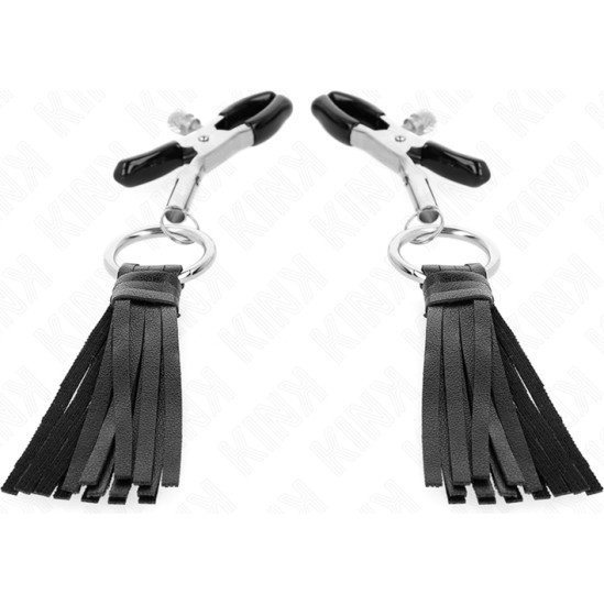 Kink Nipple Grip KINK - LEATHERETTE TASSEL NIPPLE CLAMPS 6 CM