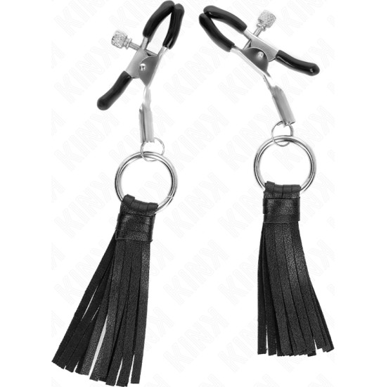Kink Nipple Grip KINK - LEATHERETTE TASSEL NIPPLE CLAMPS 6 CM