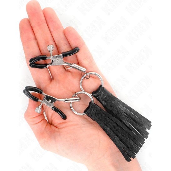 Kink Nipple Grip KINK - LEATHERETTE TASSEL NIPPLE CLAMPS 6 CM