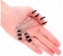 Kink Nipple Grip KINK - GOLD THIN NIPPLE CLAMPS WITH 3 BLACK GLASS BEADS 7 CM