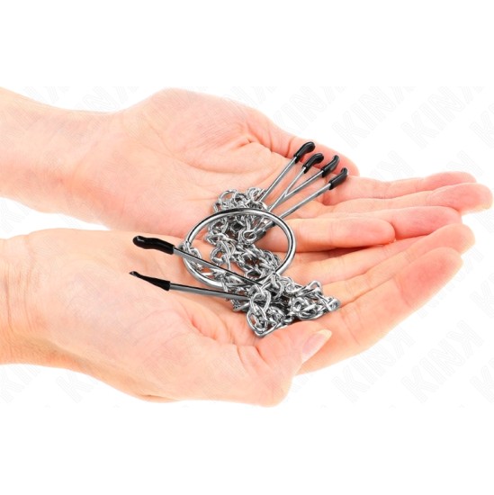 Kink Nipple Grip KINK - TRIPLE NIPPLE AND CLIT CLAMPS WITH CHAIN MODEL 1