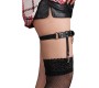 Subblime Fetish SUBBLIME - 953744 ADJUSTABLE LEATHER PUNK GARTER BLACK ONE SIZE