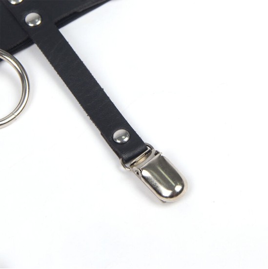 Subblime Fetish SUBBLIME - 953744 ADJUSTABLE LEATHER PUNK GARTER BLACK ONE SIZE