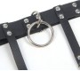 Subblime Fetish SUBBLIME - 953744 ADJUSTABLE LEATHER PUNK GARTER BLACK ONE SIZE