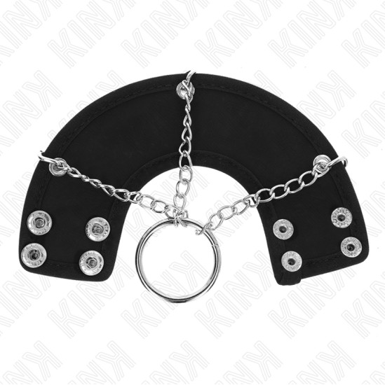 Kink Ring Power KINK - PENIS RING 4 CM CHAIN 7 CM METAL WITH LEATHER BELT