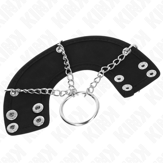 Kink Ring Power KINK - PENIS RING 4 CM CHAIN 7 CM METAL WITH LEATHER BELT