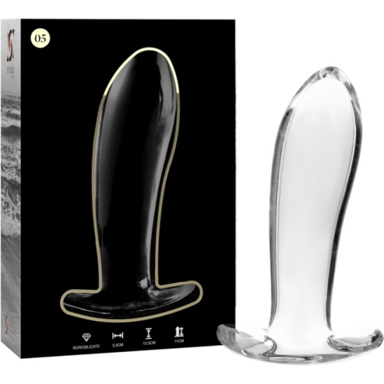 Nebula Series By Ibiza MODEL 5 ANAL PLUG BOROSILICATE GLASS CLEAR 12.5 CM -O- 3.5 CM
