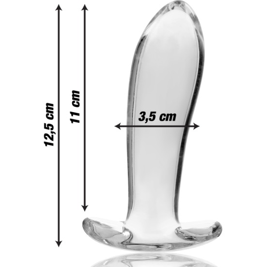 Nebula Series By Ibiza MODEL 5 ANAL PLUG BOROSILICATE GLASS CLEAR 12.5 CM -O- 3.5 CM