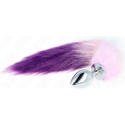 Kink Pleasure Plugs KINK - ANAL PLUG SIZE L 10 X 4 CM WITH SYNTHETIC TAIL 40 CM PURPLE
