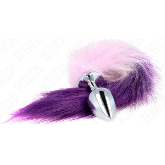 Kink Pleasure Plugs KINK - ANAL PLUG SIZE L 10 X 4 CM WITH SYNTHETIC TAIL 40 CM PURPLE