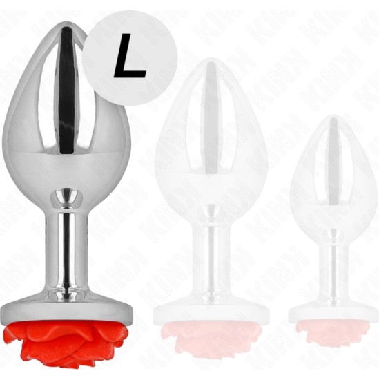Kink Pleasure Plugs KINK - PLUG ANAL ROSE RED SIZE L