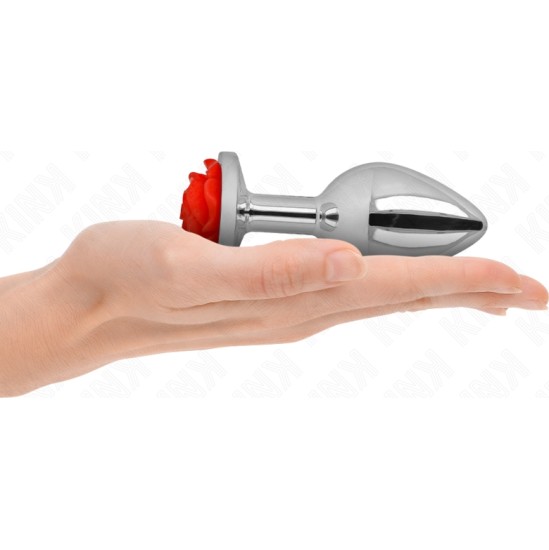Kink Pleasure Plugs KINK - PLUG ANAL ROSE RED SIZE L