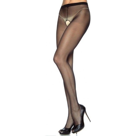 Leg Avenue Hosiery LEG AVENUE - NYLON PANTIES WITH CROTCH OPENING PLUS