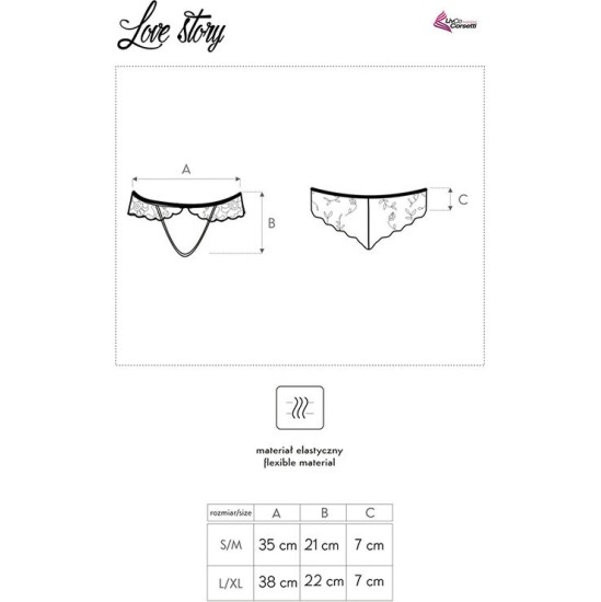 Livco Corsetti Panties LIVCO CORSETTI FASHION - LOVE STORY LC 90679 PANTY CROTCHLESS BLACK