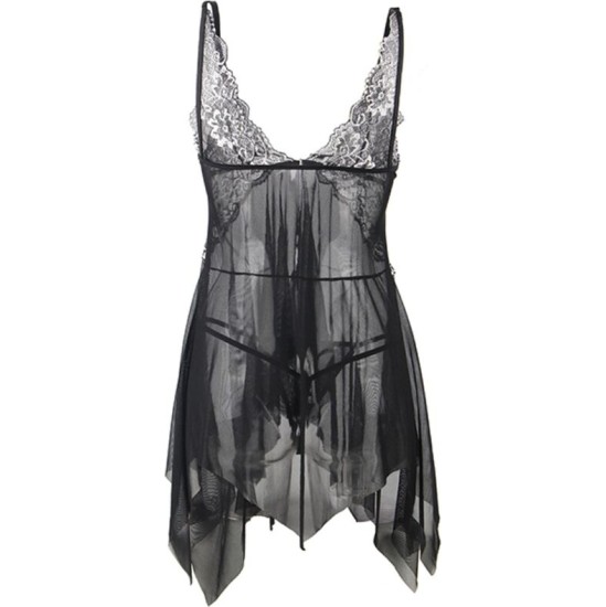 Subblime Babydolls SUBBLIME - BABYDOLL FABRIC TULLE CHEST LACE L/XL