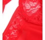 Subblime Bodies SUBBLIME - TEDDY WITH GARTER WITH LACE DETAIL AND STRIPS RED S/M