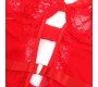 Subblime Bodies SUBBLIME - TEDDY WITH GARTER WITH LACE DETAIL AND STRIPS RED S/M