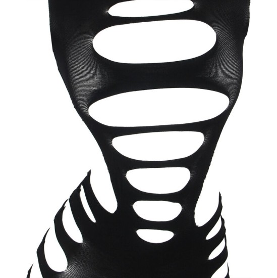 Subblime Dresses SUBBLIME - 952266 LONG SLEEVE ELASTIC FISHNET DRESS BLACK ONE SIZE