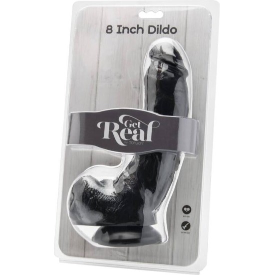Get Real DILDO 20,5 CM WITH BALLS BLACK