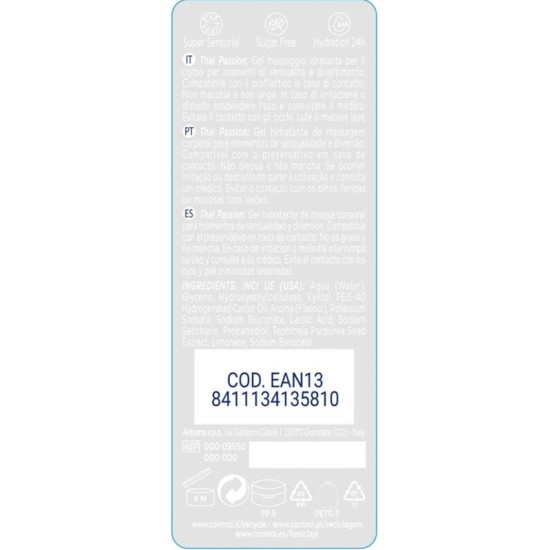 Control Lubes CONTROL - 2 EN 1 MASSAGE & PLEASURE THAI PASSION 200 ML