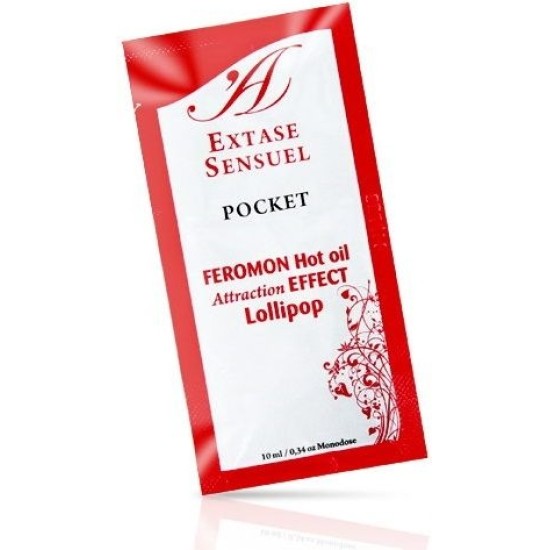 Extase Sensual MASSAGE OIL WITH HEAT EFFECT PHEROMONES LOLLIPOP 10 ML