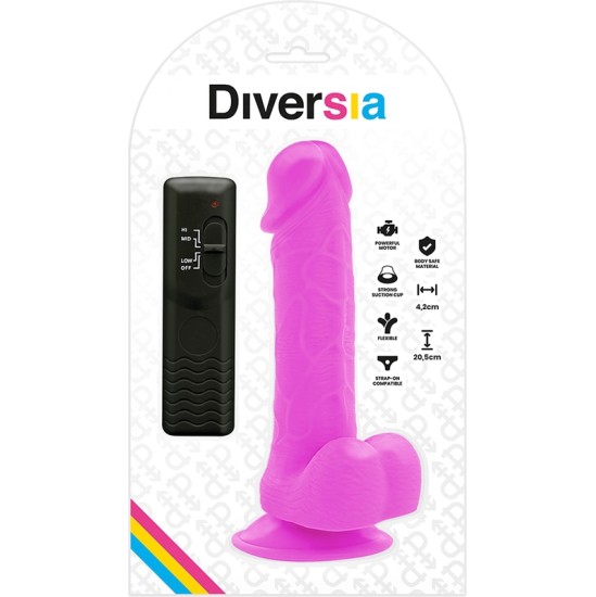 Diversia FLEXIBLE VIBRATING DILDO PURPLE 20.5 CM -O- 4.2 CM