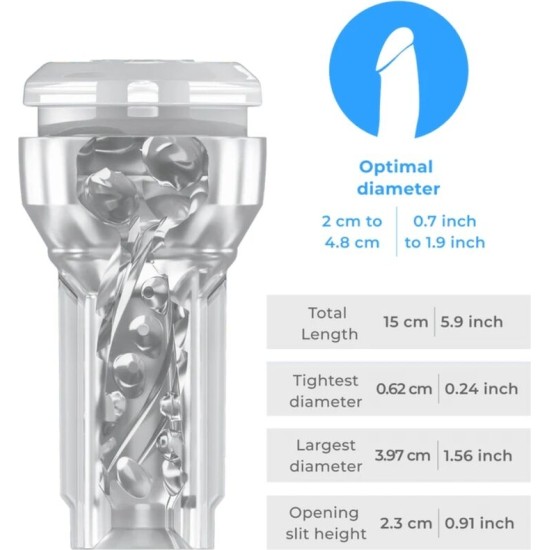 Kiiroo FEEL POCKET STROKER CRYSTAL BY TRANSPARENT