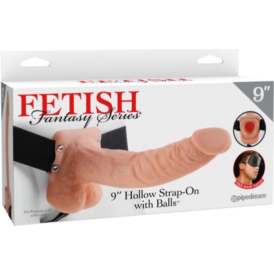 Fetish Fantasy Series SERIES 9 HOLLOW STRAP-ON WITH BALLS 22.9CM FLESH
