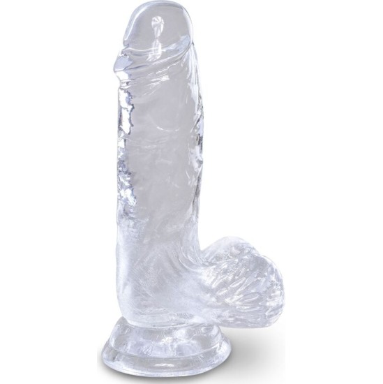 King Cock CLEAR REALISTIC PENIS WITH BALLS 10.1 CM TRANSPARENT