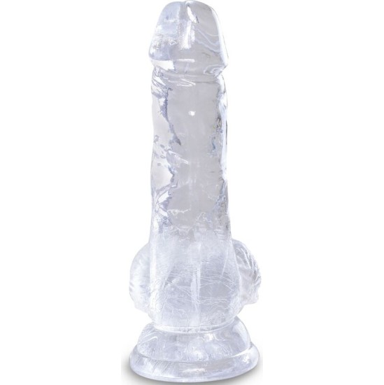 King Cock CLEAR REALISTIC PENIS WITH BALLS 10.1 CM TRANSPARENT