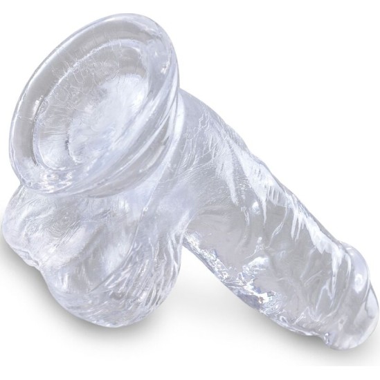 King Cock CLEAR REALISTIC PENIS WITH BALLS 10.1 CM TRANSPARENT