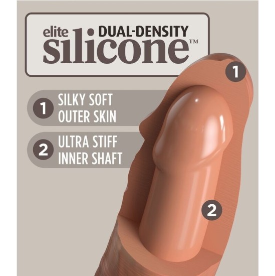 King Cock ELITE REALISTIC SILICONE DILDO 17.8 CM CARAMEL