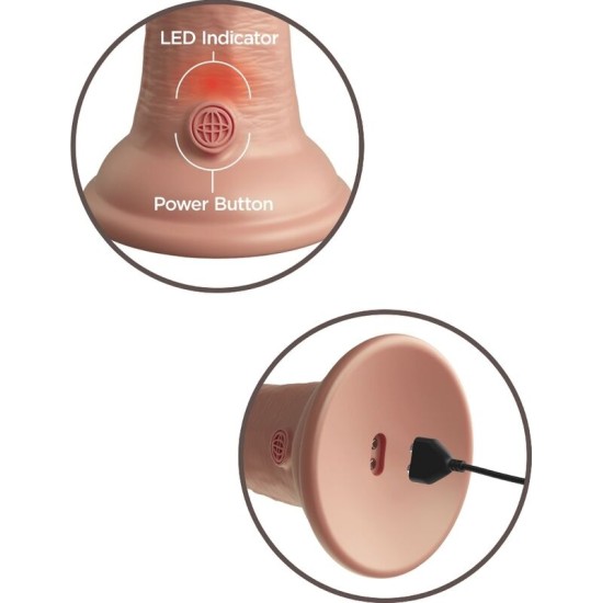 King Cock ELITE REALISTIC DILDO VIBRATING & SILICONE 20.3 CM