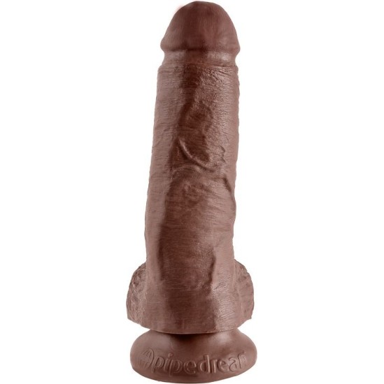 King Cock 8" COCK BROWN WITH BALLS 20.3 CM