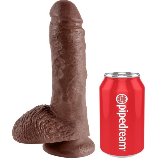 King Cock 8" COCK BROWN WITH BALLS 20.3 CM