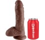 King Cock 8" COCK BROWN WITH BALLS 20.3 CM