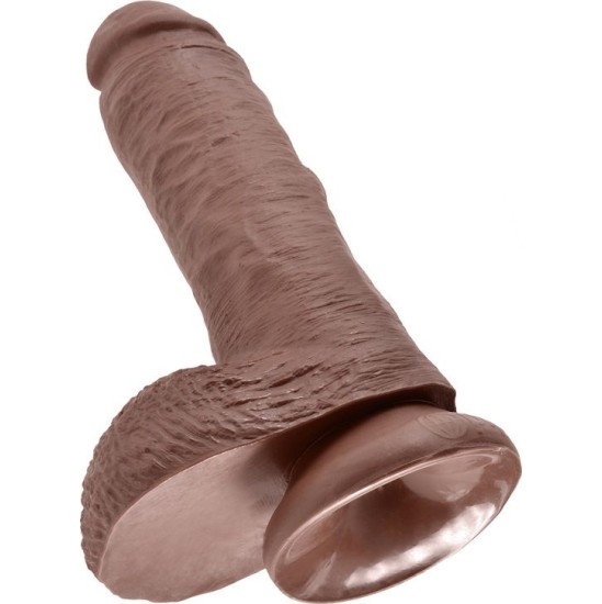 King Cock 8" COCK BROWN WITH BALLS 20.3 CM