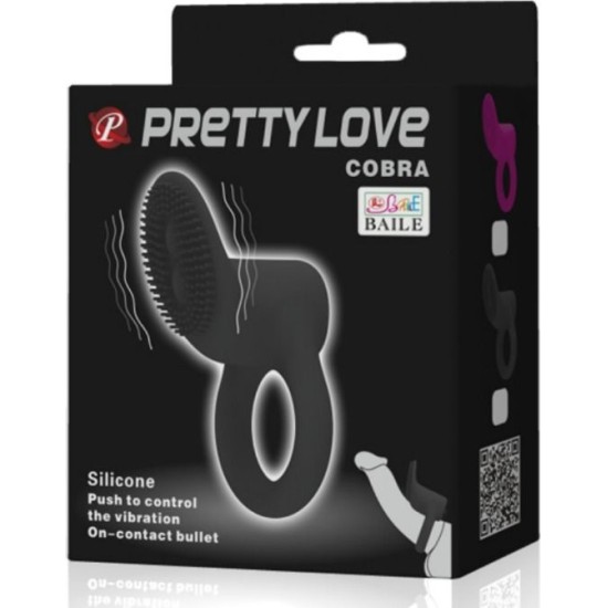 Pretty Love Male PRETTY LOVE - COBRA VIBRATOR RING BLACK