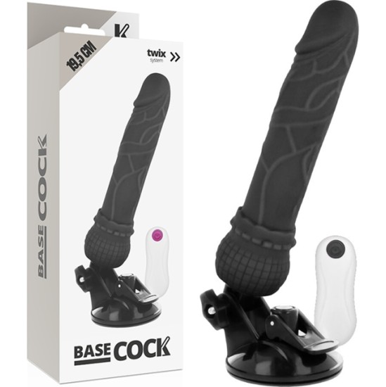 Basecock REALISTIC VIBRATOR REMOTE CONTROL BLACK 19.5 CM -O- 4 CM