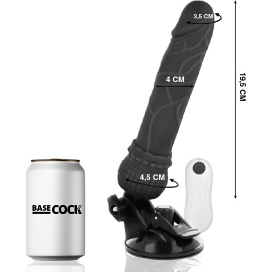 Basecock REALISTIC VIBRATOR REMOTE CONTROL BLACK 19.5 CM -O- 4 CM