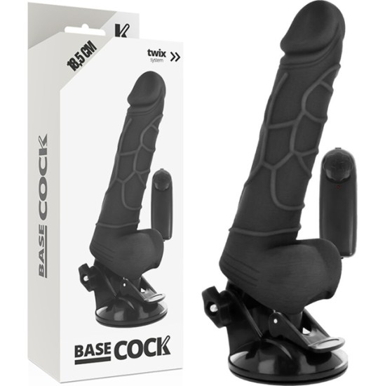 Basecock REALISTIC VIBRATOR REMOTE CONTROL BLACK 18.5 CM -O- 4CM