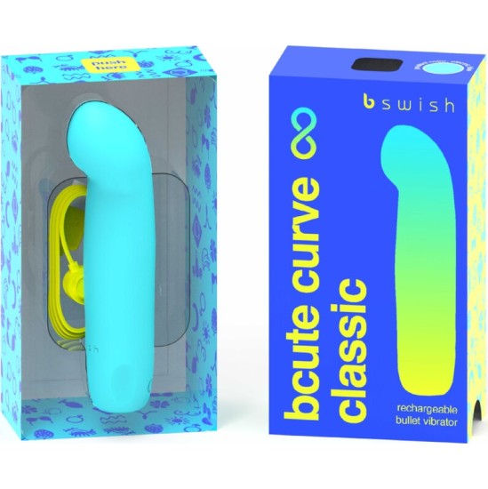 B Swish BCUTE CURVE INFINITE CLASSIC RECHARGEABLE VIBRATOR BLUE SILICONE