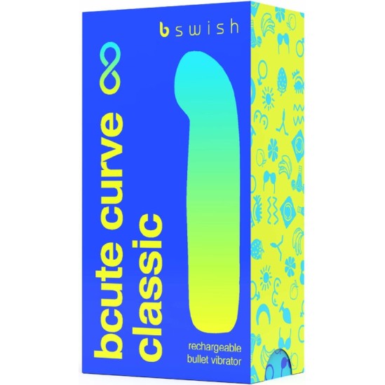 B Swish BCUTE CURVE INFINITE CLASSIC RECHARGEABLE VIBRATOR BLUE SILICONE