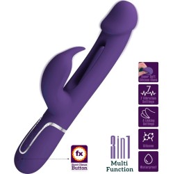 Pretty Love Flirtation PRETTY LOVE - KAMPAS RABBIT 3 IN 1 MULTIFUNCTION VIBRATOR WITH TONGUE VIOLET