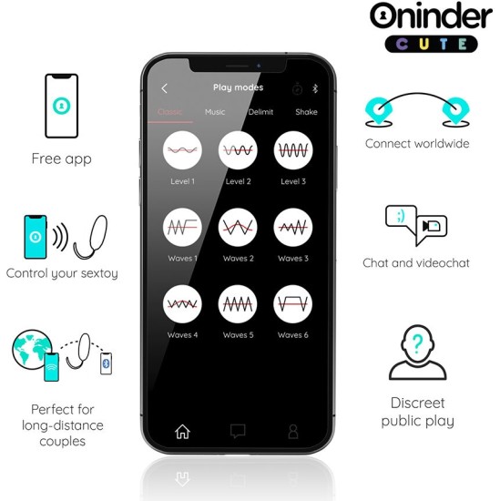 Oninder Cute LOVE PLEASURE VIBRO-ROTATING SILICONE GEM EGG - FREE WORLDWIDE APP