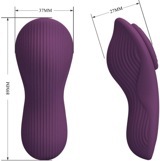 Pretty Love MANE LAY ON CLITORIS MASSAGER 10 VIBRATIONS REMOTE CONTROL PURPLE