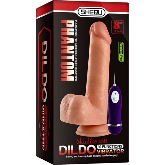 Shequ ADAM VIBRATOR DILDO WITH REMOTE CONTROL 21 CM