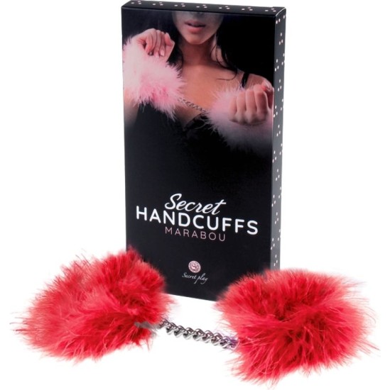 Secretplay 100% Fetish SECRETPLAY - RED MARABOU HANDCUFFS