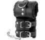 Darkness Bondage DARKNESS - BLACK ADJUSTABLE LEATHER HANDCUFFS WITH LINING
